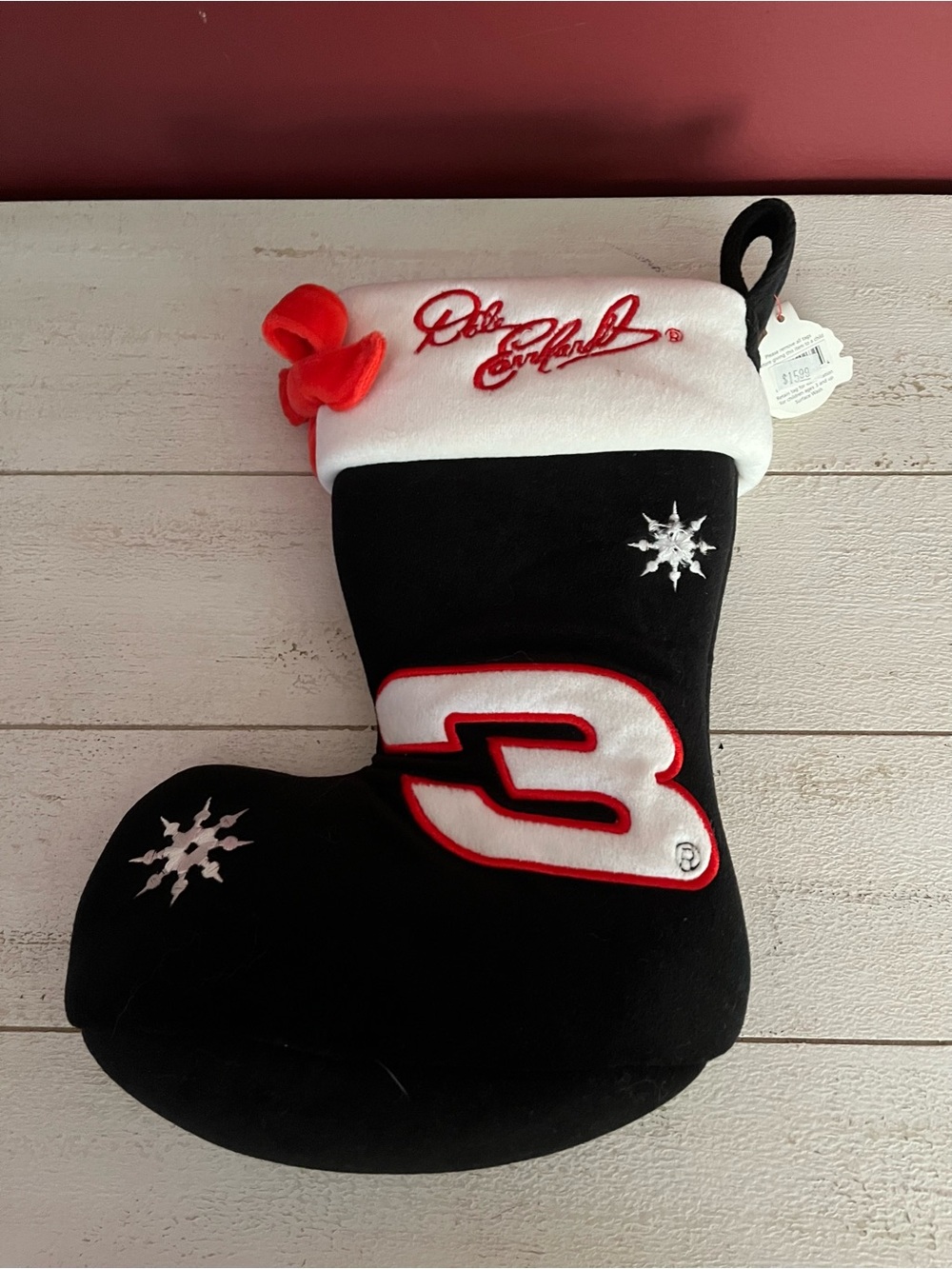 Dale Earnhardt Black & White Stocking with Red Accents